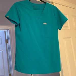 TEAL. FIGS SCRUBS. XS